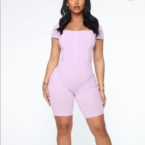 Making me happy romper Color: LAVENDER